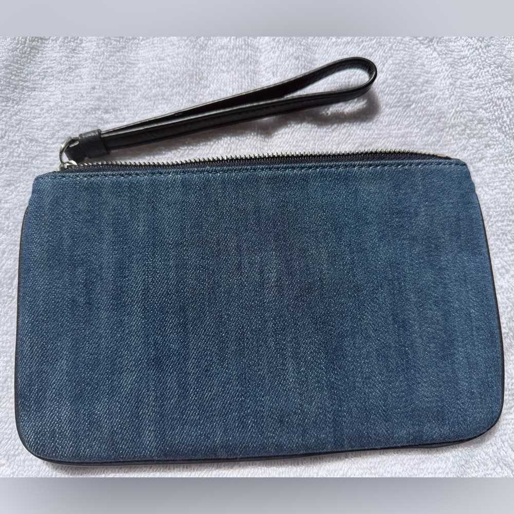 Coach Rare Denim Wristlet with Tropical Patch Accents - Blue - Picture 2 of 9